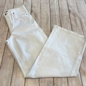 Banana Republic White High Rise Wide Leg Premium Denim Jeans Size 28